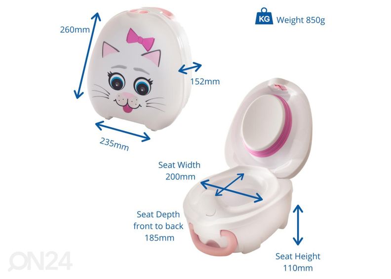 Kaasaskantav pissipott My Carry Potty kassipoeg suurendatud