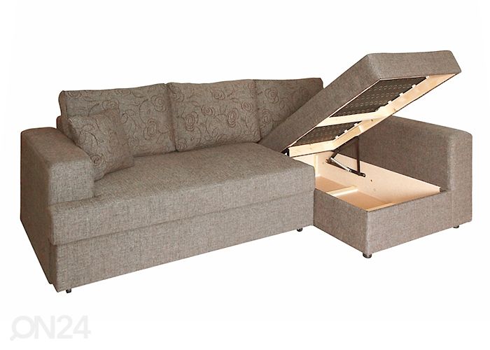 Kahe pesukastiga nurgadiivan-voodi Randa II suurendatud