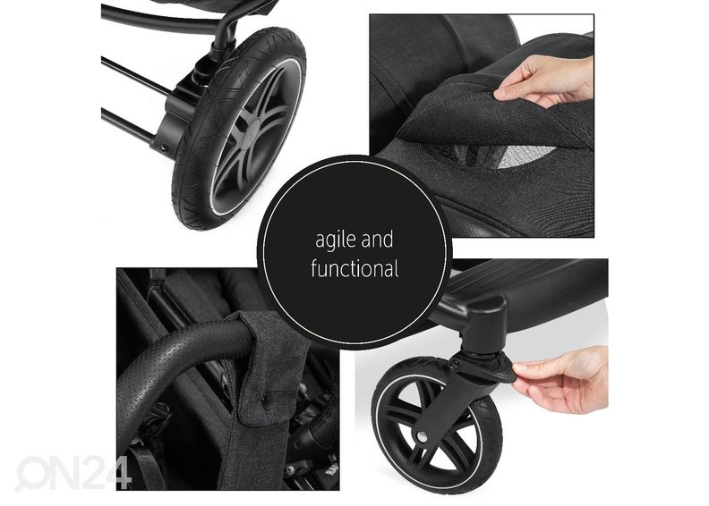 Kahekohaline jalutuskäru Hauck Select Uptown Duo Melange must suurendatud