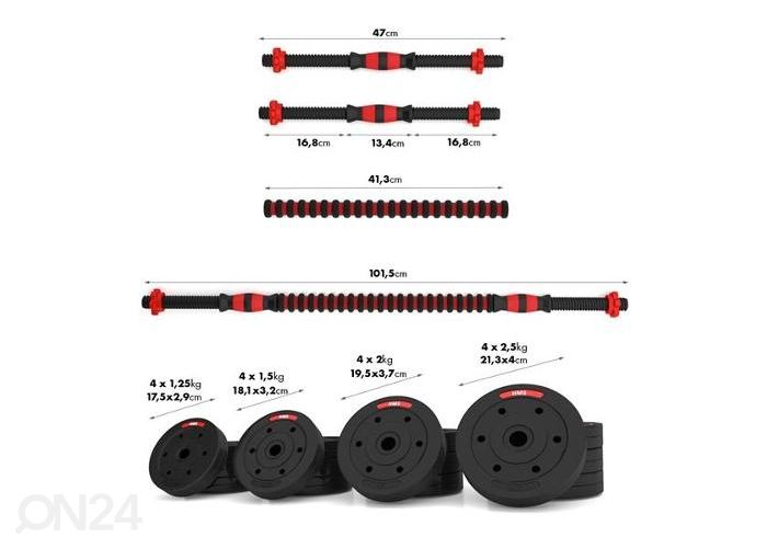 Kangide ja hantlite komplekt HMS SGP 30 kg suurendatud