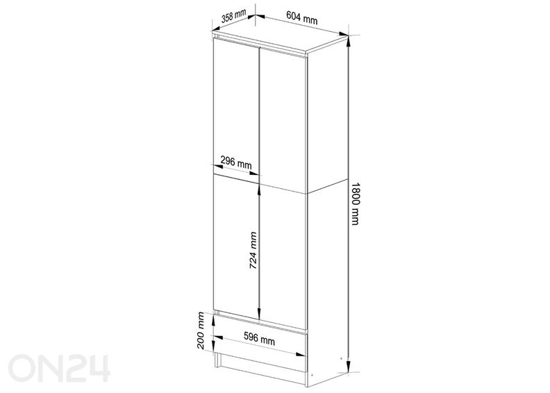 Kapp 60 cm suurendatud