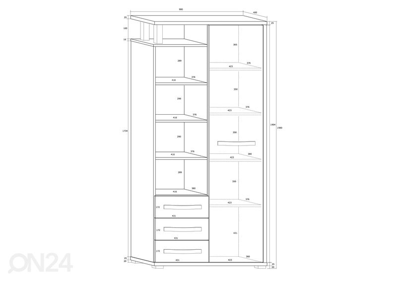 Kappriiul Cloghroe 90 cm suurendatud