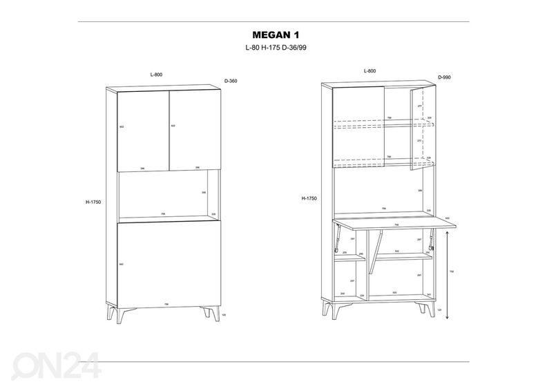 Kappriiul / sekretärkapp suurendatud
