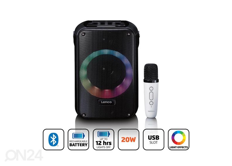 Karaokekõlar Lenco BTC060B suurendatud