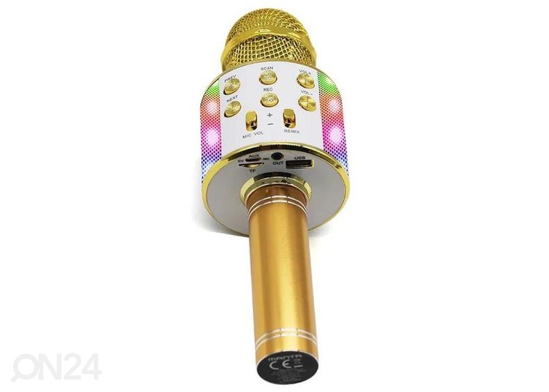 Karaokemikrofon kõlariga Manta MIC20GL, kuldne suurendatud