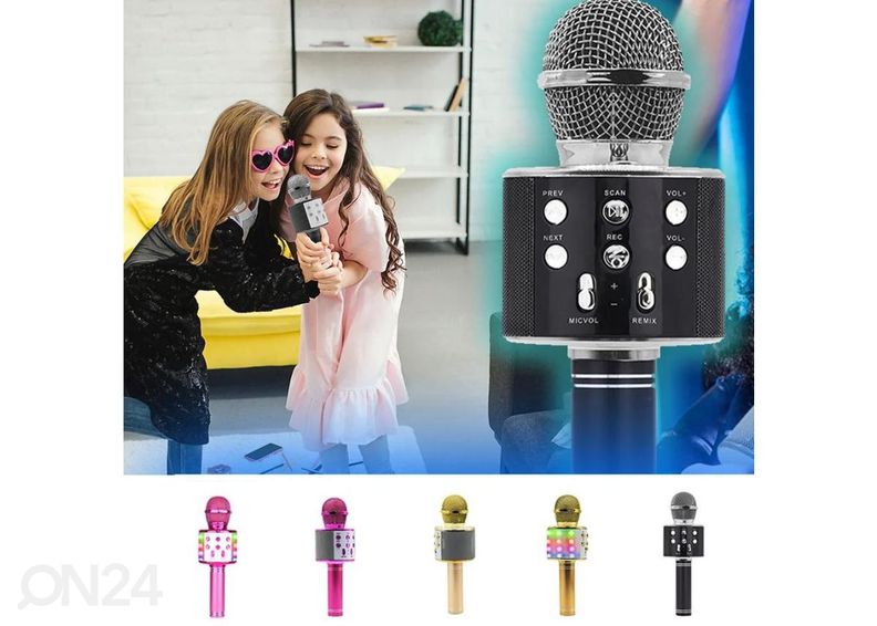 Karaokemikrofon kõlariga Manta MIC20GL, kuldne suurendatud