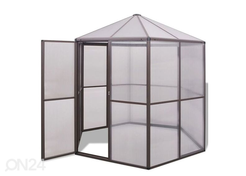 Kasvuhoone kuusnurkne suurendatud