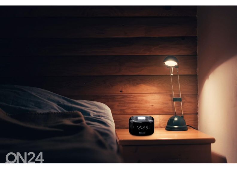 Kellraadio öövalgustiga Lenco CR12BK, must suurendatud