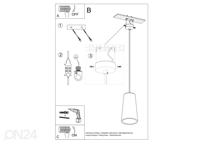 Keraamiline rippvalgusti Gulcan suurendatud