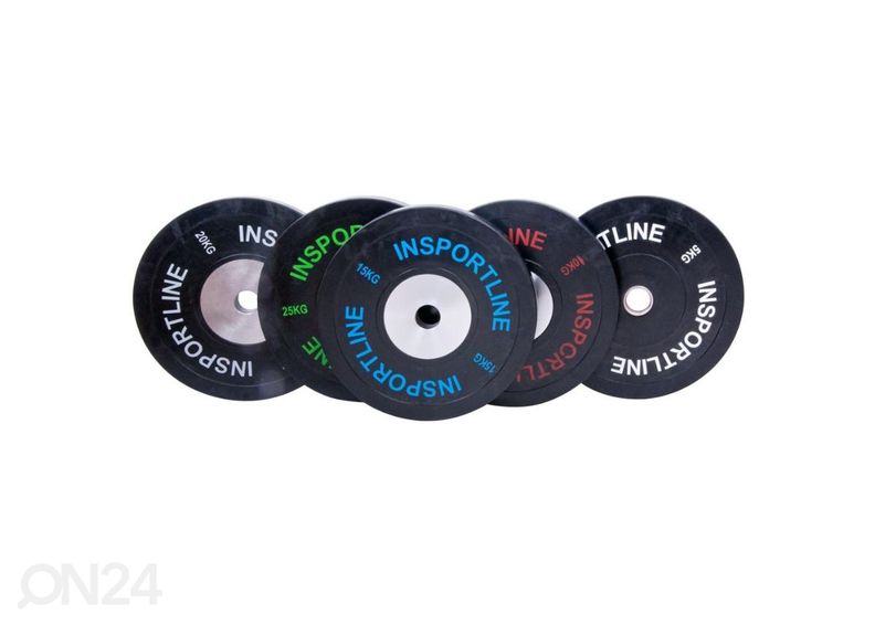 Ketas kummist Set Bumper Plate 2x 5-25kg inSPORTline suurendatud