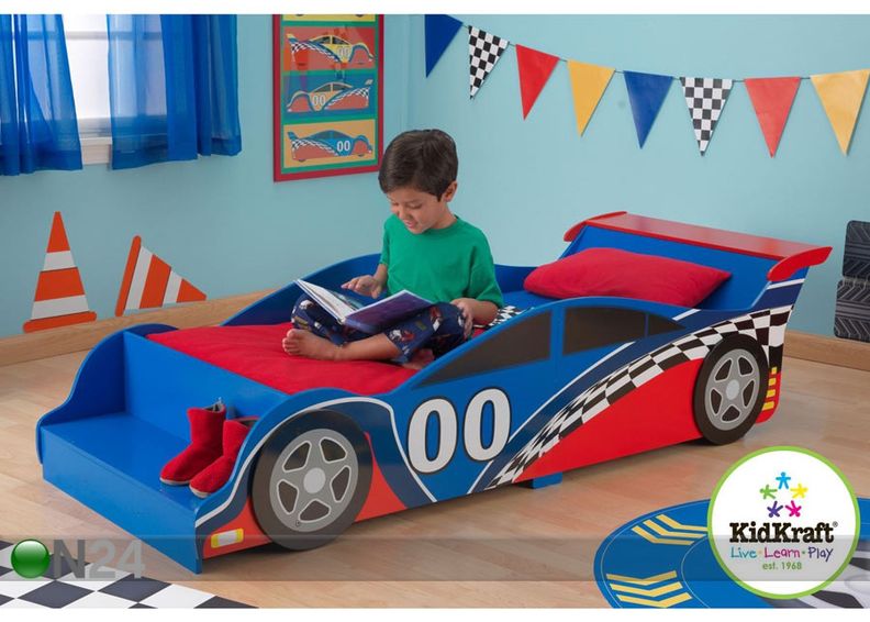 KidKraft Ralliauto voodi 70x140 cm suurendatud