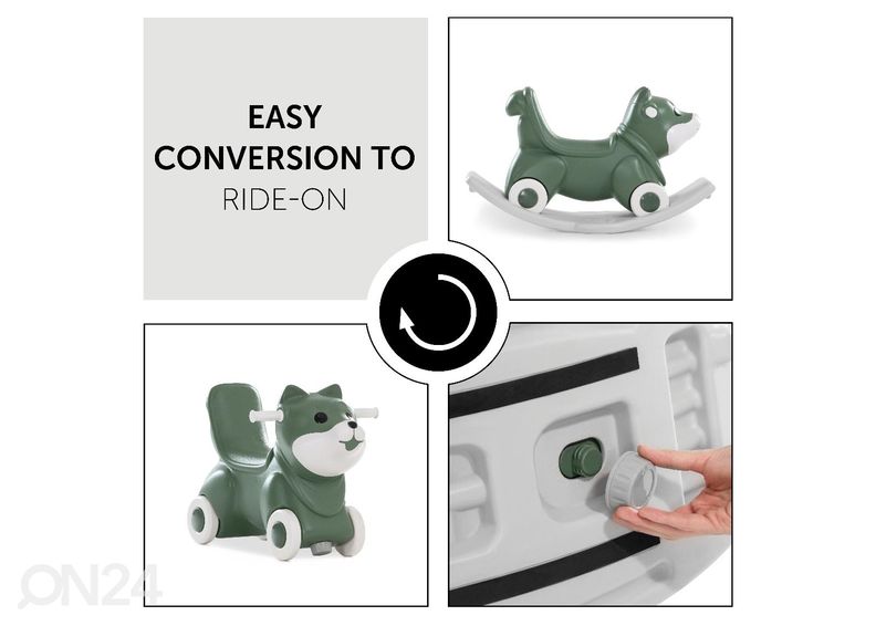 Kiikloom-jooksuratas 3-in1 Hauck Toys 1st Rocker Fox roheline suurendatud