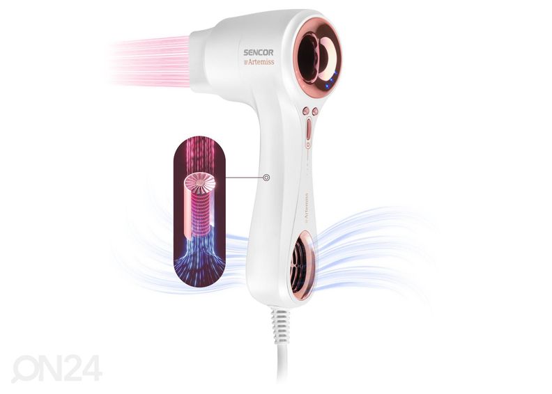 Kiire õhuvooluga föön Sencor SHD9000RS suurendatud