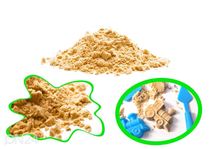 Kineetiline liiv 2 kg koos liivakasti ja 16 vormiga suurendatud