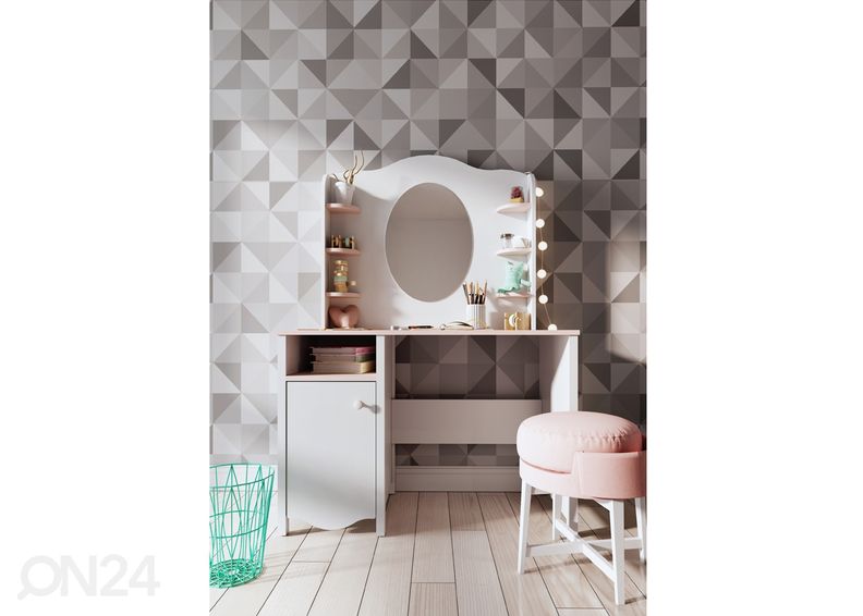 Kirjutuslaua riiul peegliga suurendatud