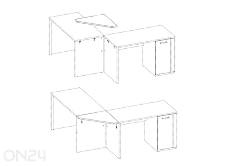 Kirjutuslaua ühendusplaat Doorset suurendatud