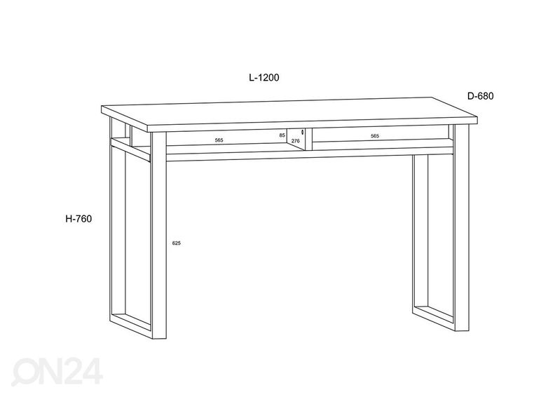 Kirjutuslaud 120 cm suurendatud