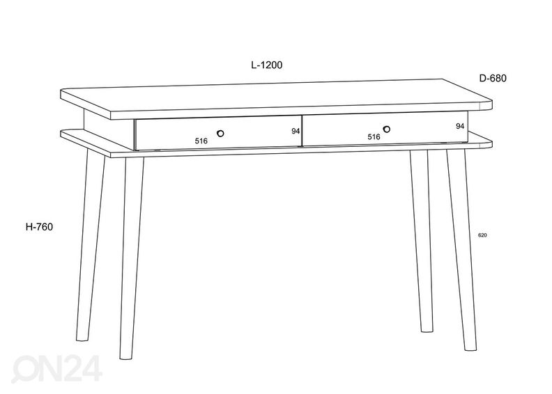 Kirjutuslaud Glandore suurendatud