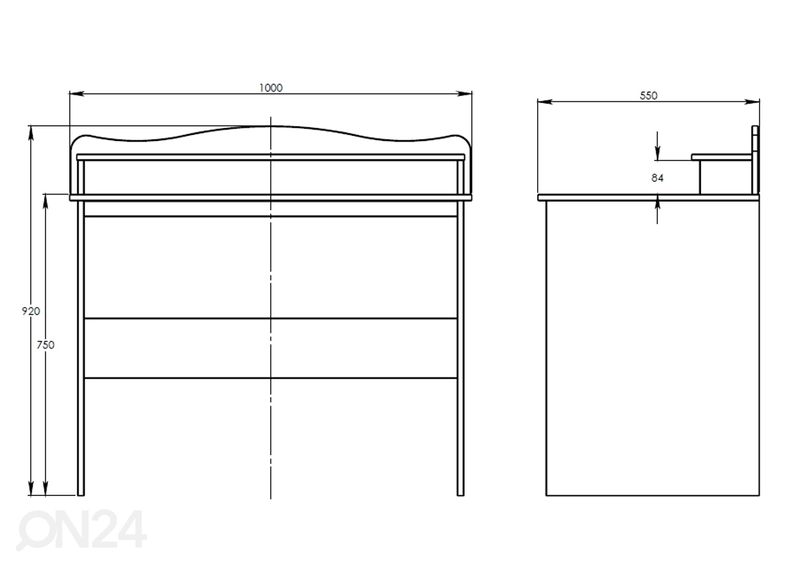 Kirjutuslaud Ilva 100 cm suurendatud