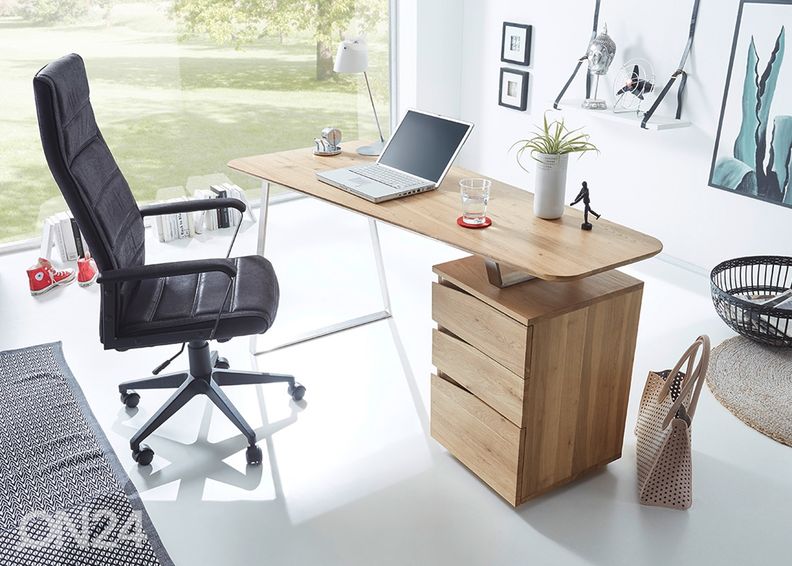 Kirjutuslaud/kontorilaud Tori, tammepuit suurendatud