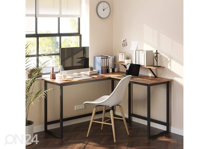 Kirjutuslaud, pruun/must suurendatud