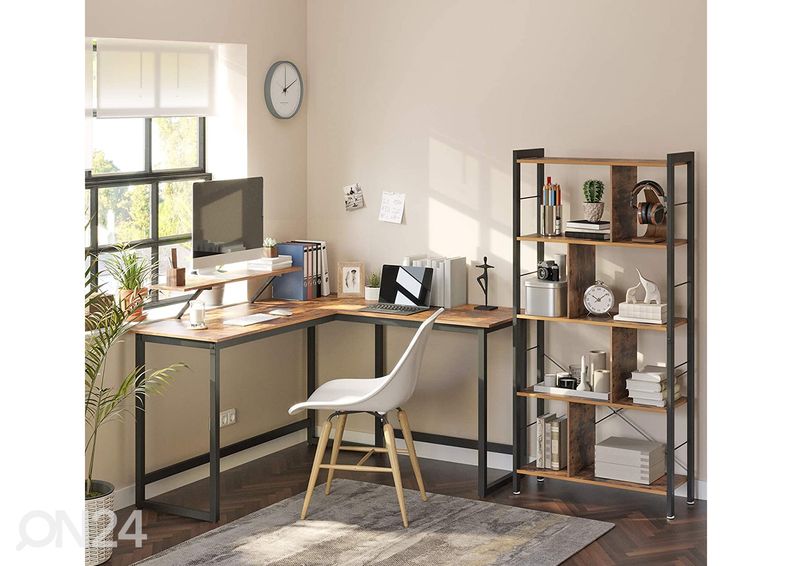 Kirjutuslaud, pruun/must suurendatud