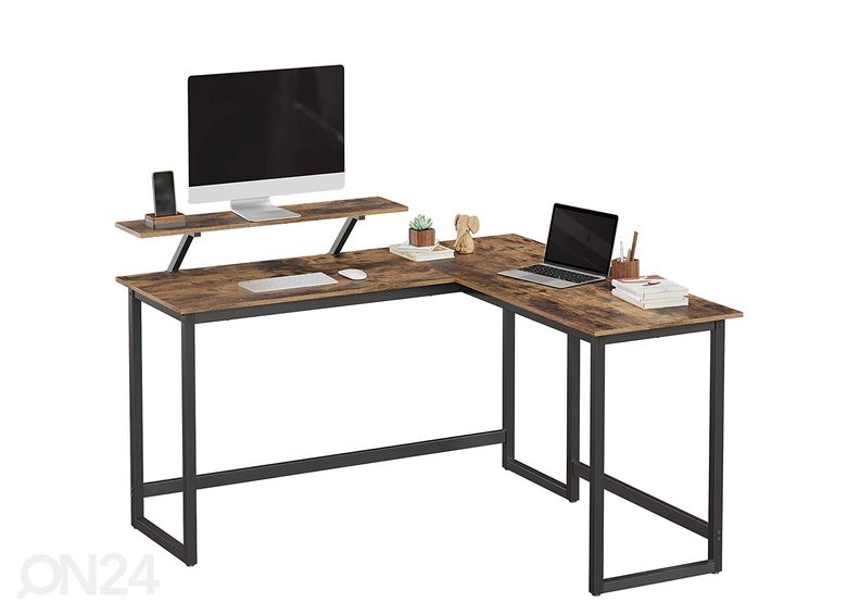 Kirjutuslaud, pruun/must suurendatud