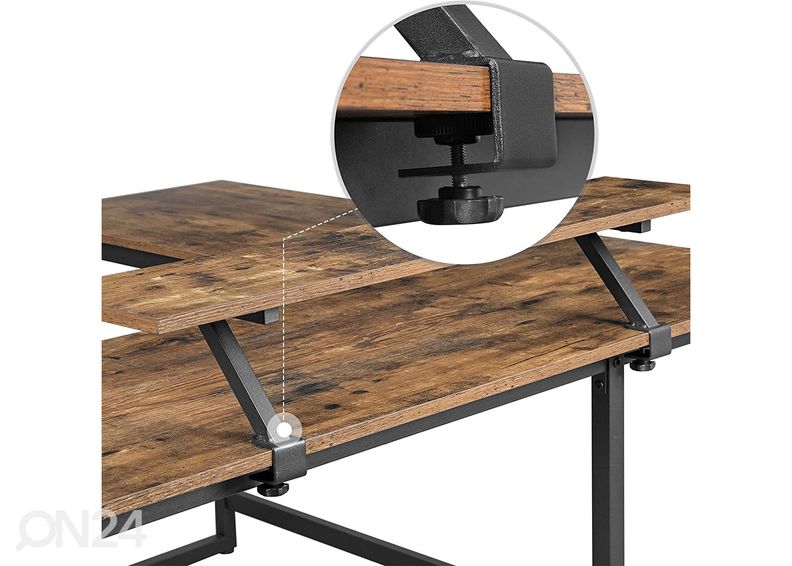 Kirjutuslaud, pruun/must suurendatud