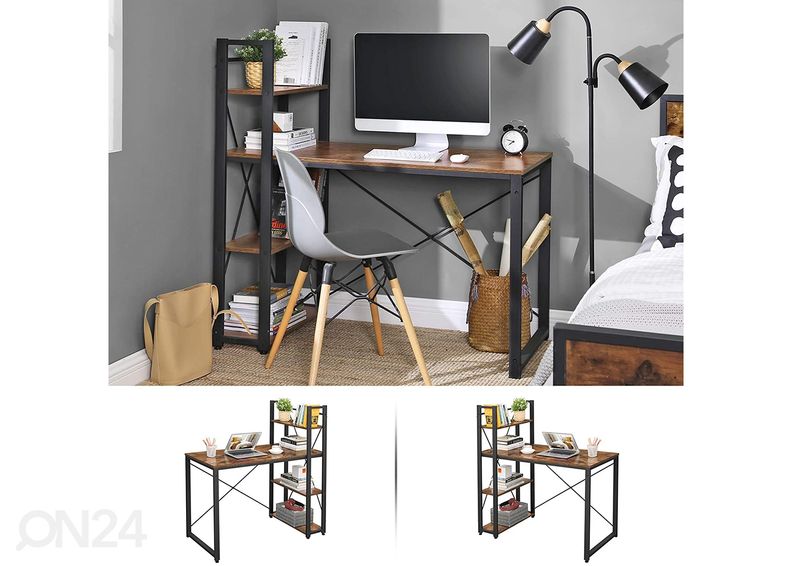 Kirjutuslaud, pruun/must suurendatud