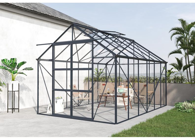 Klaaskasvuhoone Elegant 8,94 m², hall suurendatud
