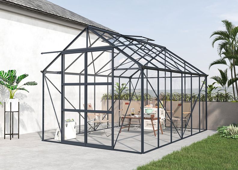 Klaaskasvuhoone Elegant 8,94 m², hall suurendatud