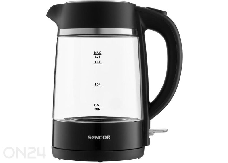 Klaaskorpusega veekeetja Sencor SWK2711BK suurendatud