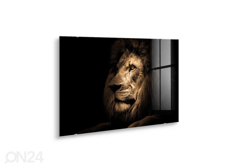 Klaaspilt Lion 100x70 cm suurendatud
