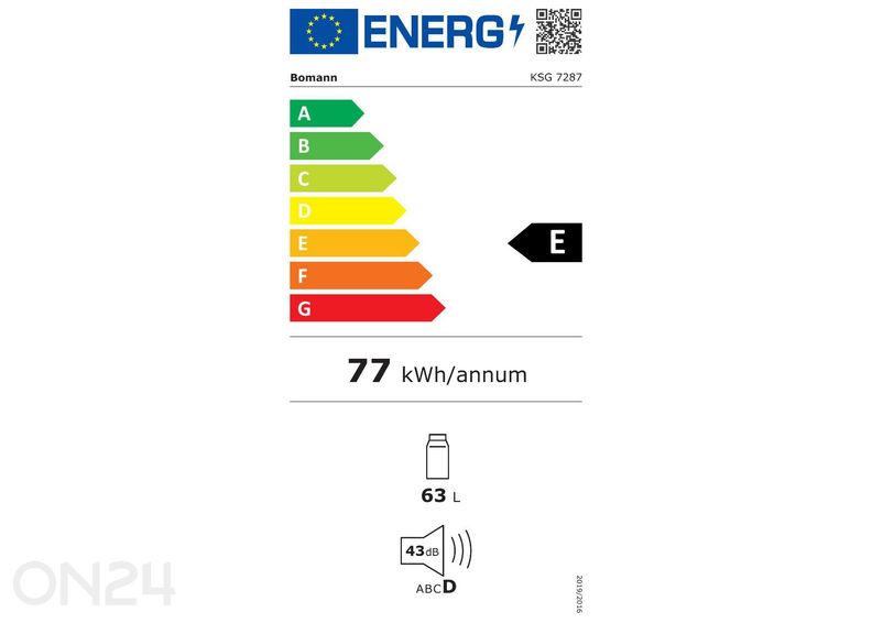Klaasuksega külmik Bomann KSG7287 suurendatud