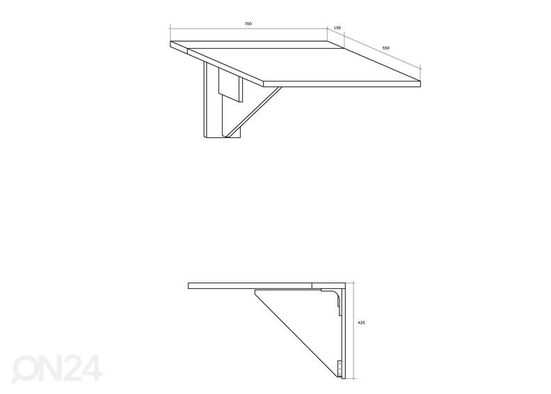 Klapplaud Conna 70x70 cm suurendatud