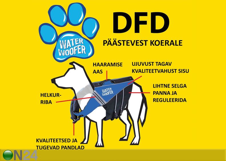 Koerte päästevest suurus XL suurendatud