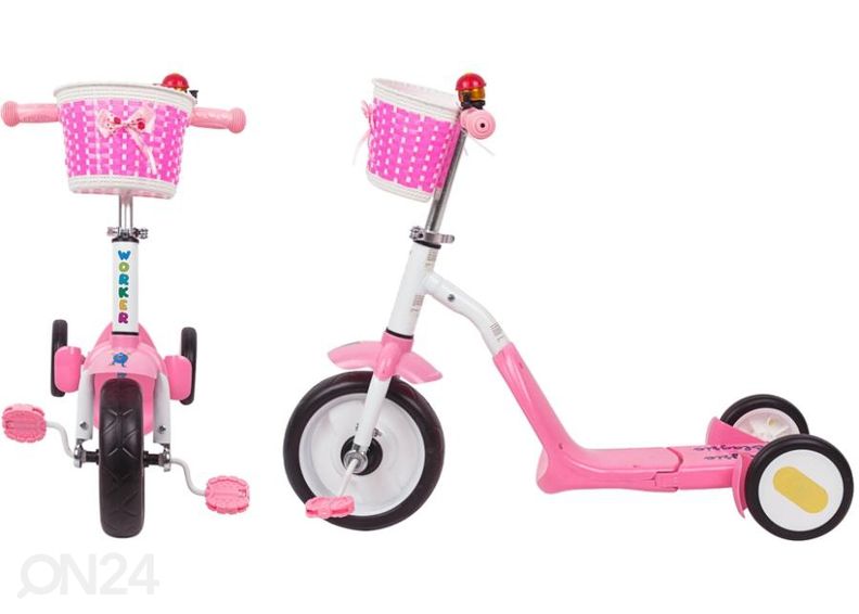 Kolmerattaline tõukeratas 2-in-1 WORKER Blagrie suurendatud