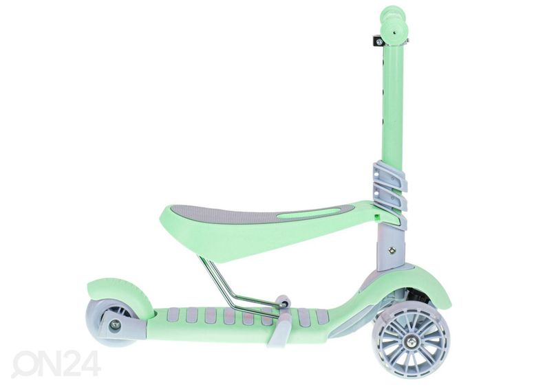 Kolmerattaline tõukeratas koos istme ja LED tuledega suurendatud