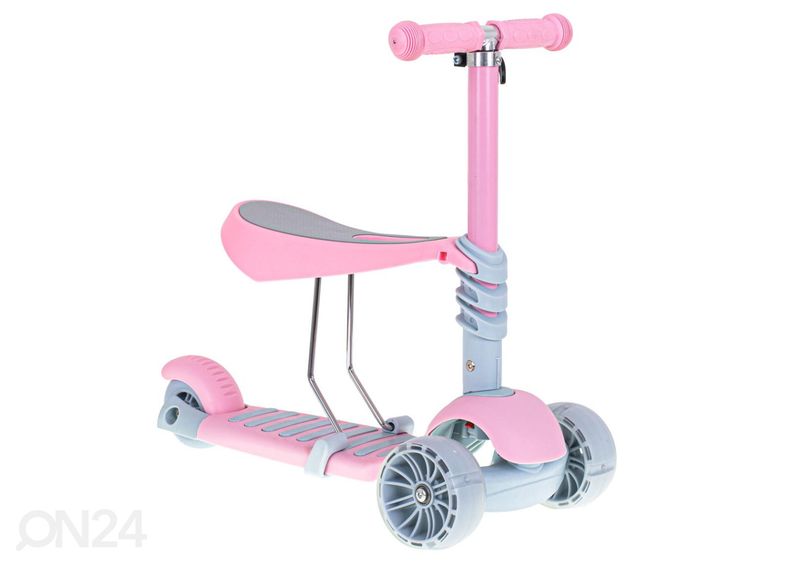 Kolmerattaline tõukeratas koos istme ja LED tuledega suurendatud