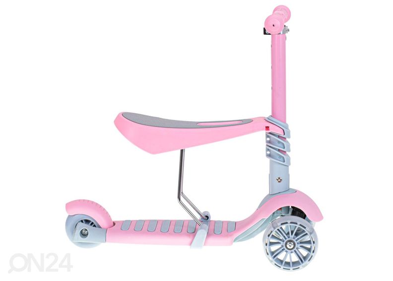 Kolmerattaline tõukeratas koos istme ja LED tuledega suurendatud