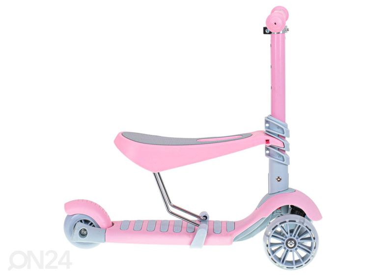 Kolmerattaline tõukeratas koos istme ja LED tuledega suurendatud