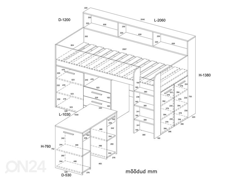 Kompaktvoodi Dunway suurendatud