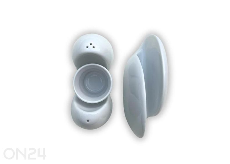 Komplekt salvrätihoidja, soola- ja pipratoos alusel suurendatud