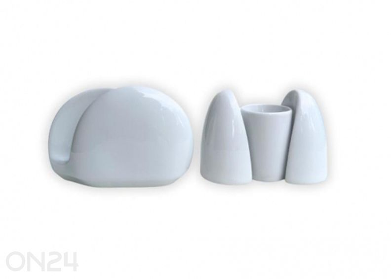 Komplekt salvrätihoidja, soola- ja pipratoos alusel suurendatud