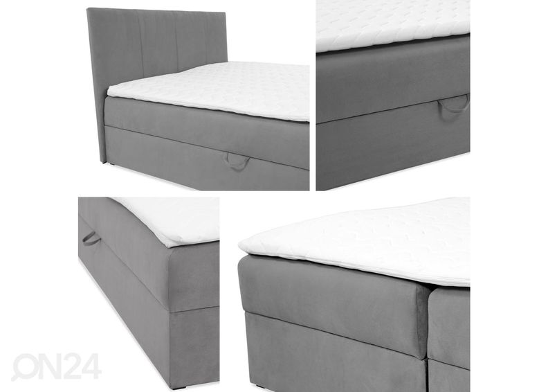 Kontinentaalvoodi 180x200 cm, hall kangas suurendatud