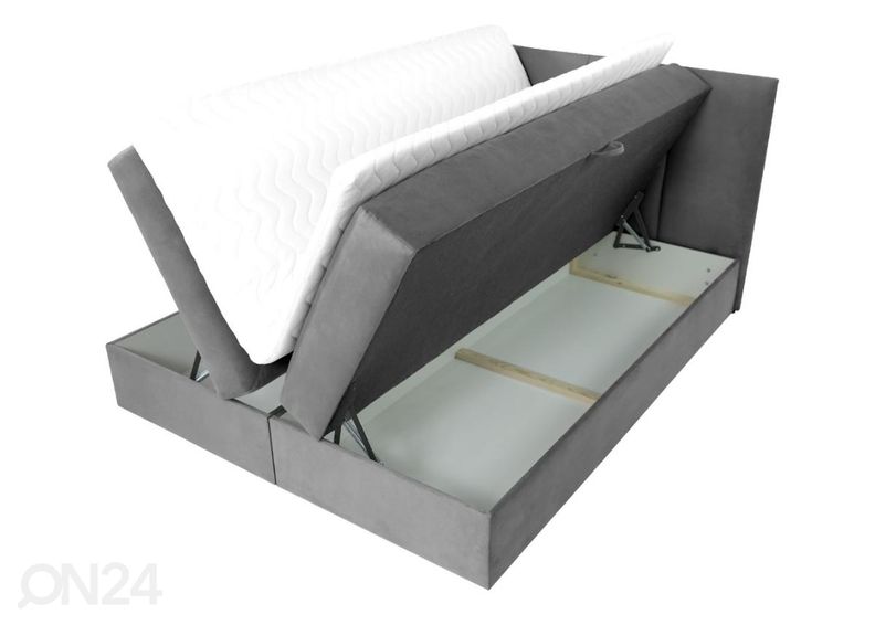 Kontinentaalvoodi 180x200 cm, hall kangas suurendatud