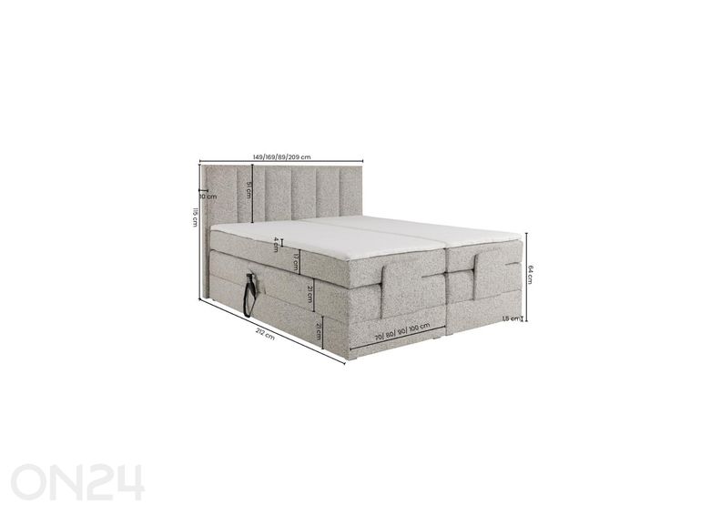 Kontinentaalvoodi Lasard 140x200 cm suurendatud