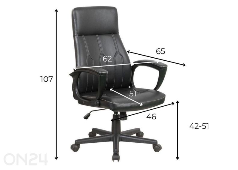 Kontoritool Style, must suurendatud