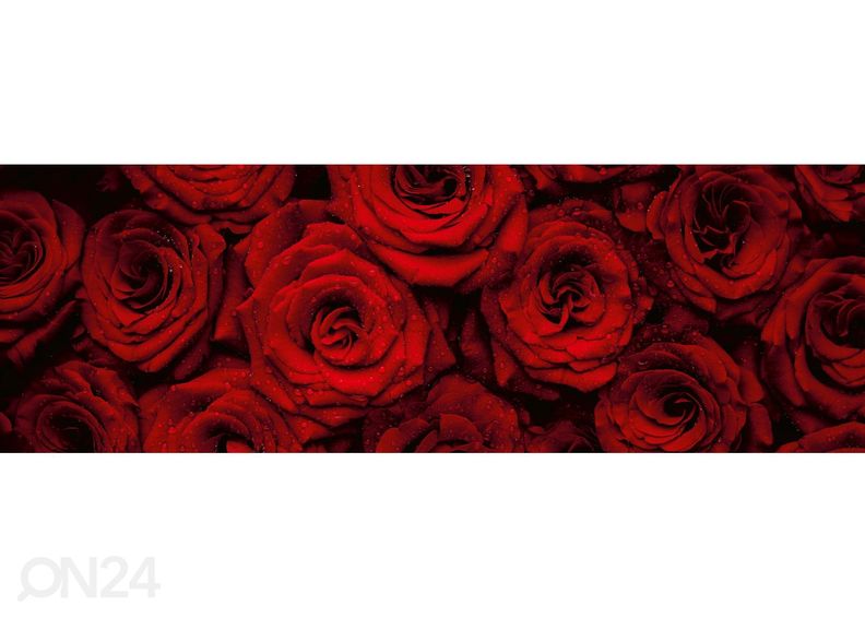 Köögi tagasein Beautiful Red Roses 350x60 cm suurendatud