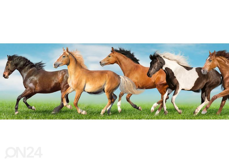 Köögi tagasein Horses 180x60 cm suurendatud
